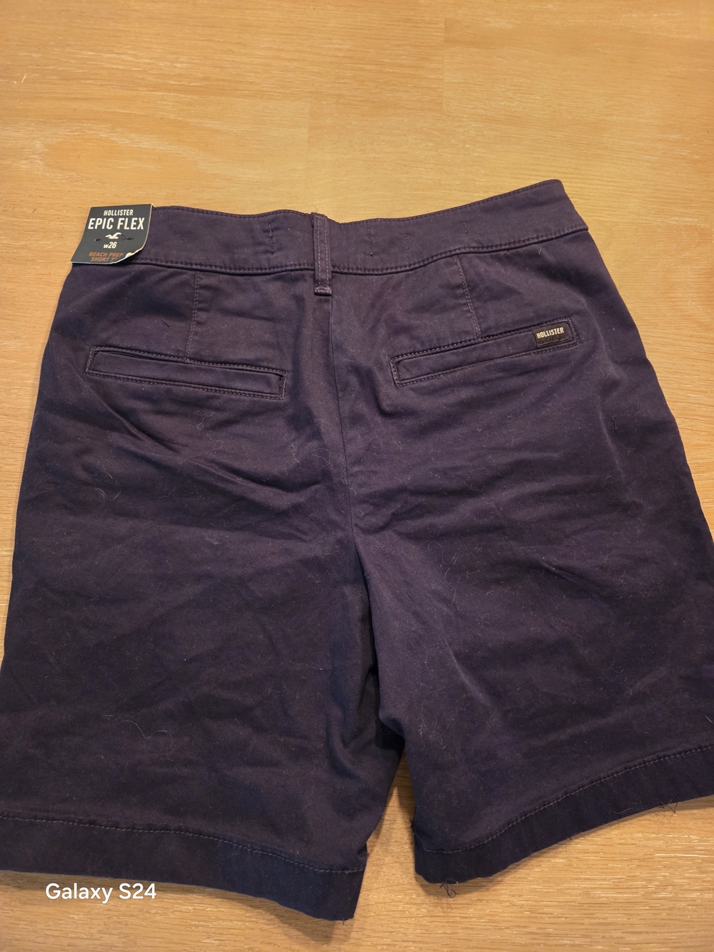 Hollister Women's Navy Flat Front Shorts Sz 26 Epic Flex Beach Prep New